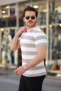 Erkek çift Renk Pamuklu örme Kumaş Kısa Kollu T-shirt resmi
